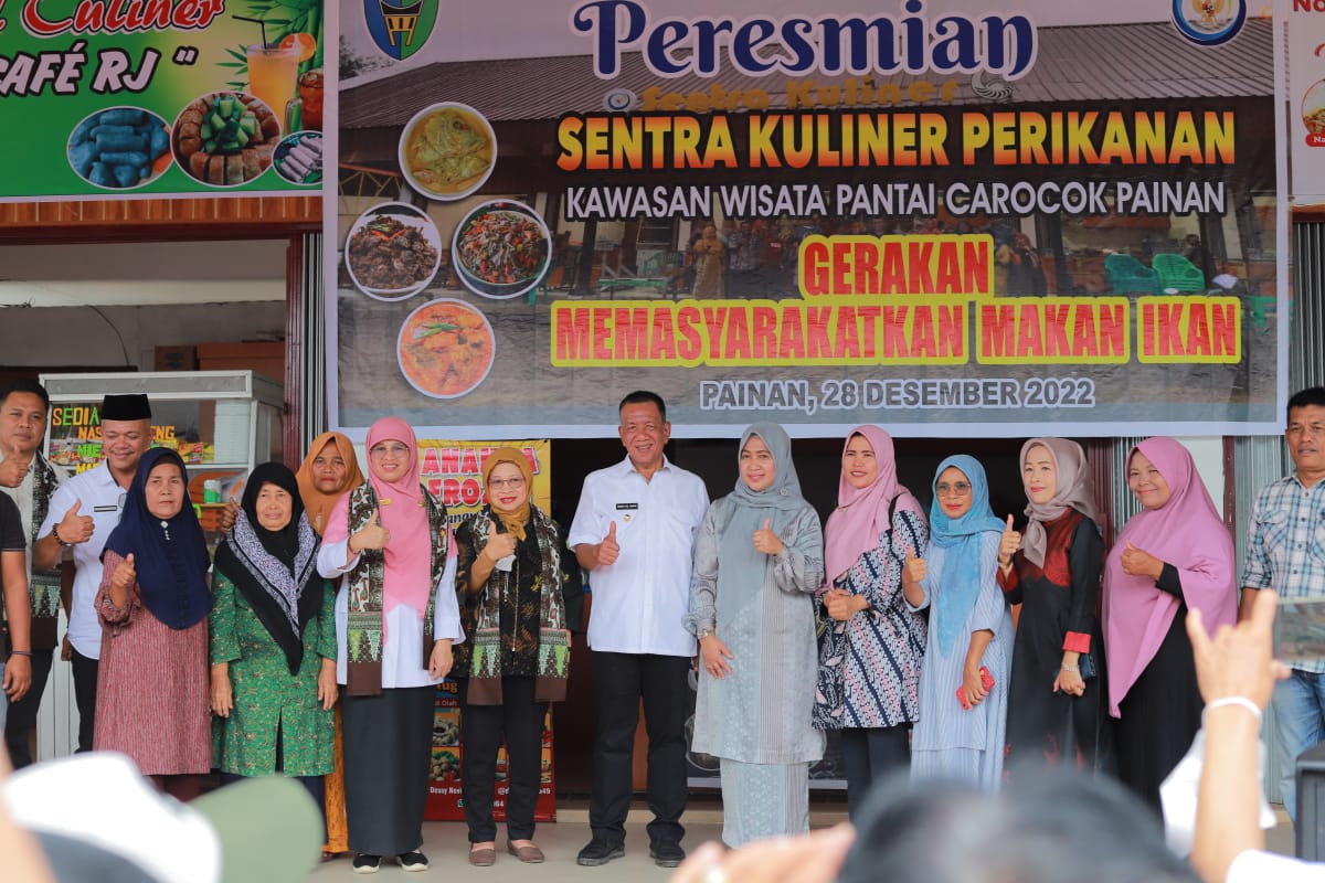 Peresmian Sentra Kuliner (SENKUL) Pantai Carocok Painan